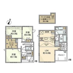 瀬田戸建の物件間取画像